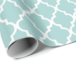 Mint Green Quatrefoil Tiles Pattern Cadeaupapier