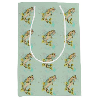 Mint Green Rainbow Trout Gift Bag Medium Cadeauzakje