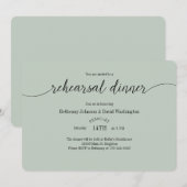 Mint Green Rehearings Dinner uitnodigingen (Voorkant / Achterkant)