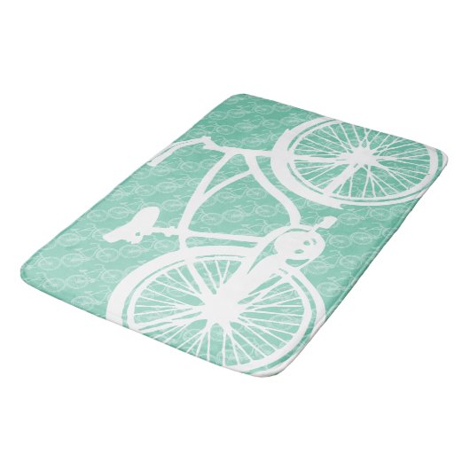 Mint Green Retro Boy's Fender  fiets Badmat (Gekanteld)