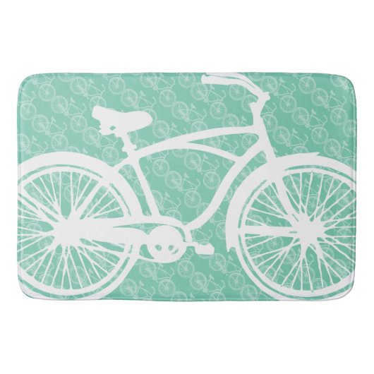 Mint Green Retro Boy's Fender  fiets Badmat (Voorkant)