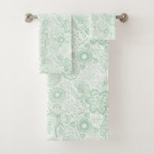 Mint-green retro flowers pattern (En situation)