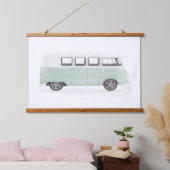 Mint Green Retro Van Nursery Decor Hangend Wandkleed (Slaapkamer)