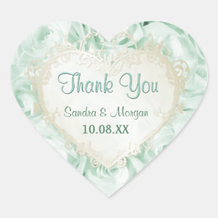 Mint Green Roos Elegance - Dank u Hart Sticker