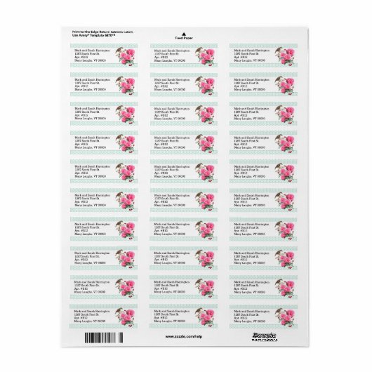 Mint Green Roze Roze Aangepaste labels voor retour (Full Sheet)