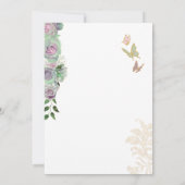 Mint Green Rozen Elegant Butterfly Quinceanera Kaart (Achterkant)