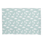 Mint Green Sailboat Motif paire de taies d'oreille (devant-gauche)