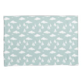 Mint Green Sailboat Patroon paar Kussenslopen (Voorkant-Rechts)