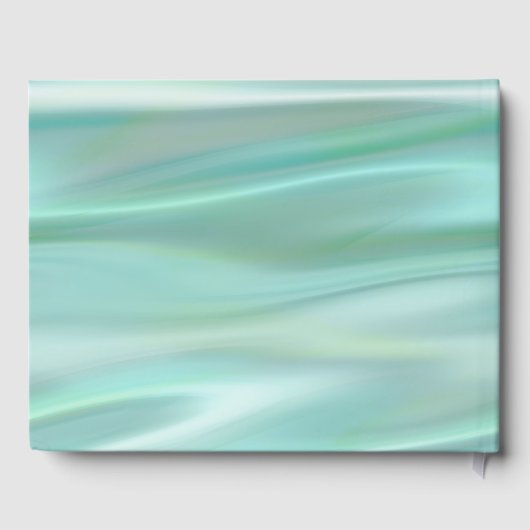 Mint Green Satin Look Mariage Livre d'invité (Verso)