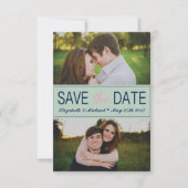 Mint Green Save the Date avec photos (Devant)