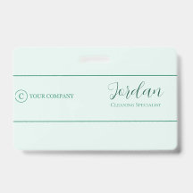 Mint Green Schoonmaakdienst Logo Personeelskaart