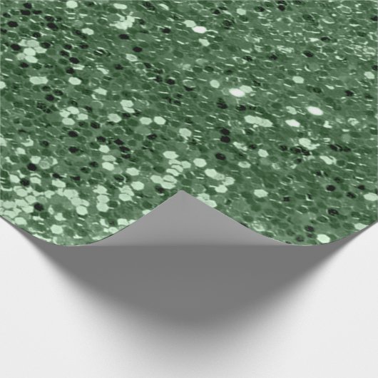 Mint Green Sequin Glitter Shiny Effect Cadeaupapier (Hoek)