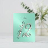 Mint Green Sheen Table Number 12 Briefkaart (Staand voorkant)