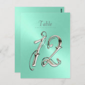Mint Green Sheen Table Number 12 Briefkaart (Voorkant / Achterkant)