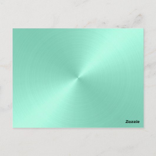 Mint Green Sheen Table Number 12 Briefkaart (Achterkant)