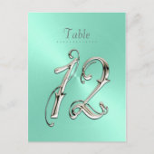 Mint Green Sheen Table Number 12 Briefkaart (Voorkant)