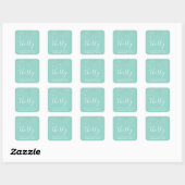 Mint Green Silver Confetti 30th Birthday Vierkante Sticker (Vel)