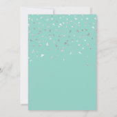 Mint Green Silver Confetti 40th Birthday Party Kaart (Achterkant)