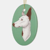 Mint Green Smooth Ibizan Hound Ornament (Links)