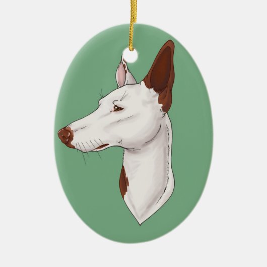 Mint Green Smooth Ibizan Hound Ornament (Voorkant)