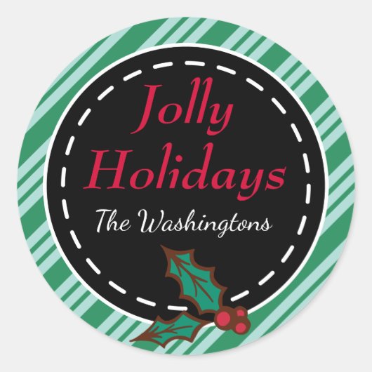 Mint Green Snoep met kerstmis Gift Label Stickers (Voorkant)