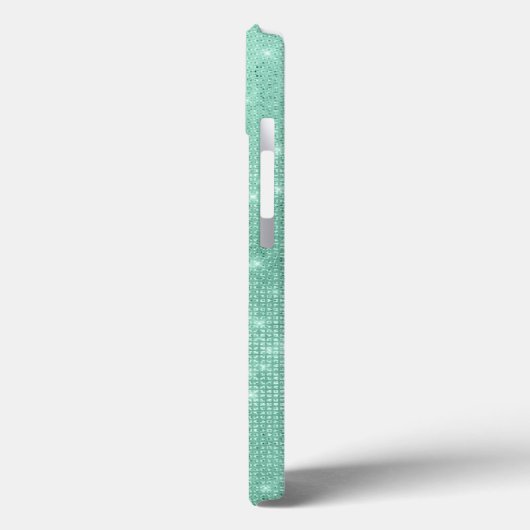 Mint Green Sparkle Glitter Girly Glam Case-Mate iPhone Case (Achterkant / Links)