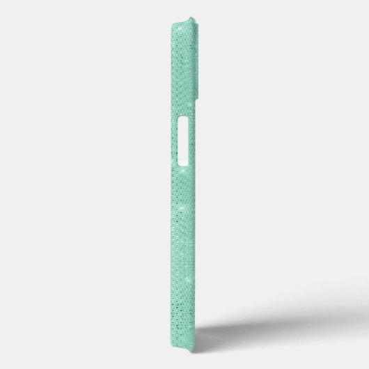 Mint Green Sparkle Glitter Girly Glam Case-Mate iPhone Case (Achterkant / Rechts)