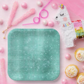 Mint Green Sparkle Papieren Bordje (Feest)
