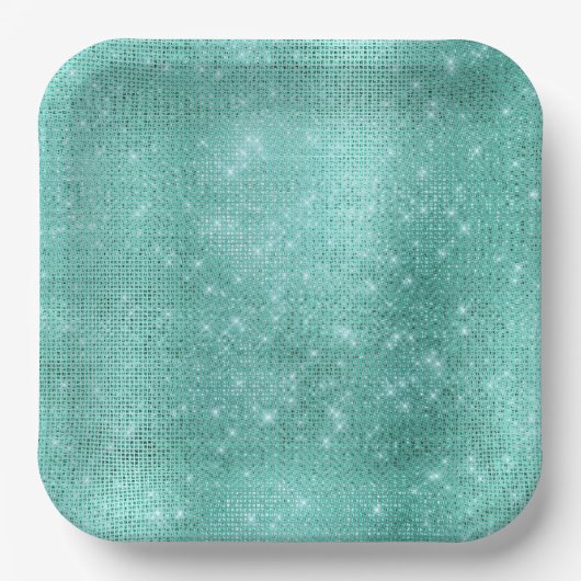 Mint Green Sparkle Papieren Bordje (Voorkant)