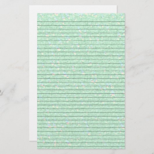 Mint Green Speckled Stationery met optionele lijne Briefpapier (Voorkant / Achterkant)