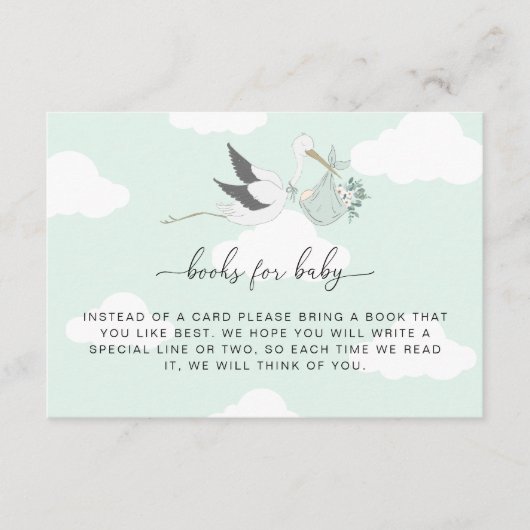 Mint Green Stork Books Request Insert Kaart (Voorkant)
