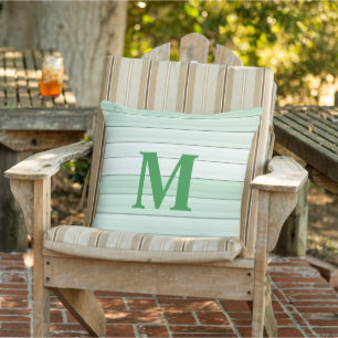 Mint Green Stripes Minimalistische moderne pastell Buitenkussen