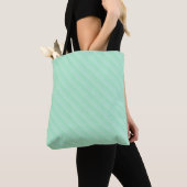 Mint Green Stripes Modern Design Trendy Sjabloon Draagtas (Dichtbij)