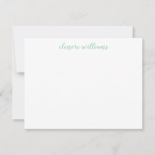 Mint Green Stylish Modern Elegant Girly Script Notitiekaartje