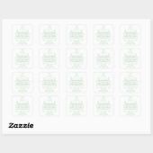 Mint Green Subtle Damask Save the Date Stickers (Vel)