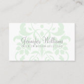 Mint Green Subtle Damask Visitekaartje (Voorkant)