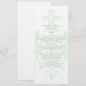 Mint Green Subtle Damask Wedding Menu (Voorkant / Achterkant)