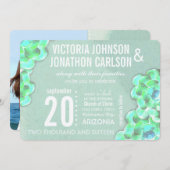 Mint Green Succulent Moderne bruiloft Kaart (Voorkant / Achterkant)