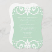 Mint Green Swirl Bracket Weddenschap Kaart (Voorkant / Achterkant)