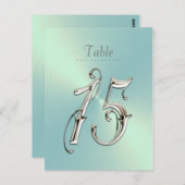 Mint Green Table Numbers Fancy Zilveren Vijftien Briefkaart (Voorkant / Achterkant)
