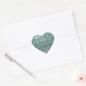 Mint Green Tiffany Glitter Glam Hartelijk dank Hart Sticker (Envelop)