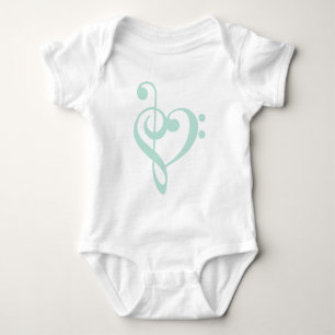 Mint Green Treble Clef & Bass Clef Hart Romper