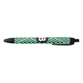 Mint Green Trendy Chevron Pattern Monogram Zwarte Inkt Pen (Bodem)