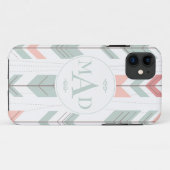 Mint Green Tribal Motif Monogram iPhone 5 Coque (Dos (Horizontal))