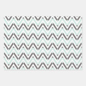 Mint Green Tropical Leaves en Geometric Pattern Inpakpapier Vel (Voorkant 2)