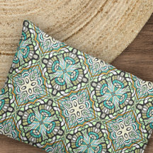 Mint Green Turquoise Hip Bohemian Bali Art Motif