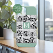Mint Green Unique Photo Collage Custom Monogram Case-Mate iPhone Case