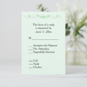 Mint Green Vine RSVP met Menu (Staand voorkant)
