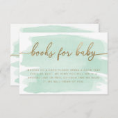 Mint Green Waterverf Books Request Insert Kaart (Voorkant / Achterkant)