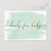 Mint Green Waterverf Books Request Insert Kaart (Achterkant)